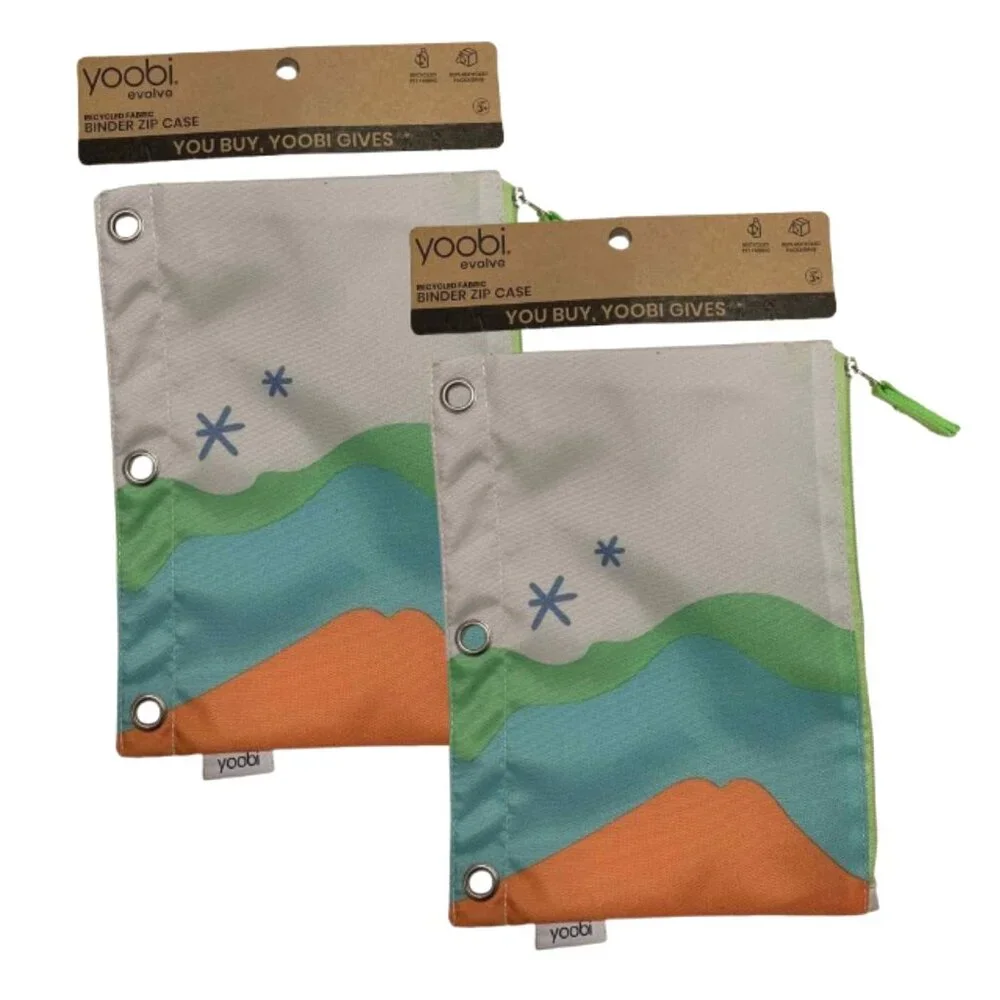 Yoobi Single Zipper Pencil Case Abstract Mountains 2pk